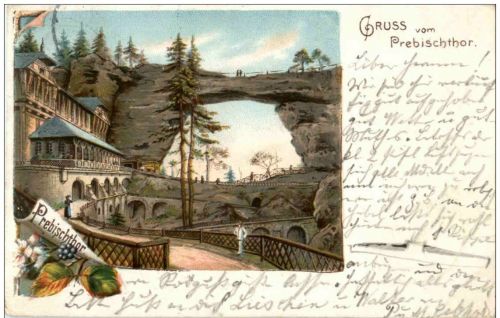 Gruss vom Prebischthor - Litho