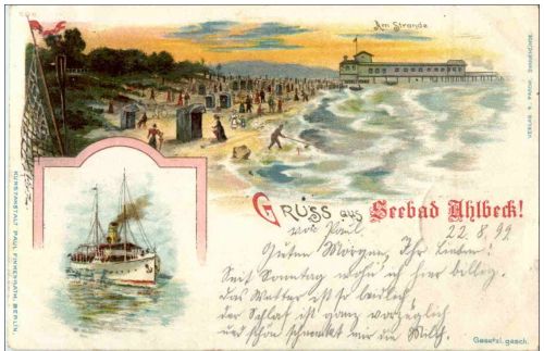 Gruss aus Seebad Ahlbeck - Litho