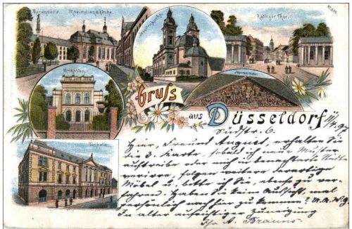 Gruss aus Düsseldorf - Litho
