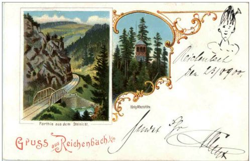 Gruss aus Reichenbach - Litho