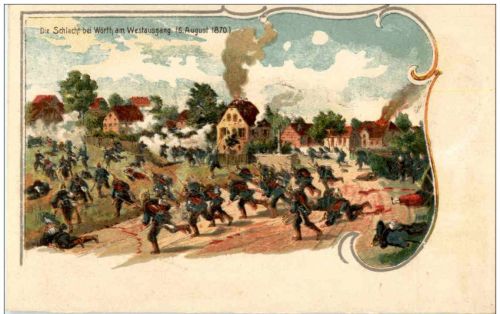 Die Schlacht bei Wörth - Litho -