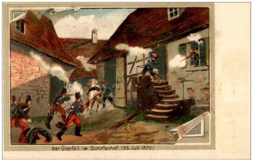 Überfall im Schirlenhof - Litho