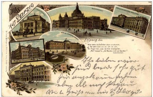 Gruss aus Leipzig - Litho