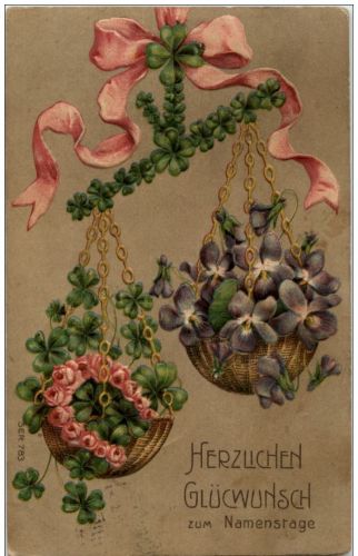 Blumen in Waage - Prägekarte