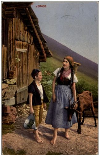 Bauern mit Ziege Goat