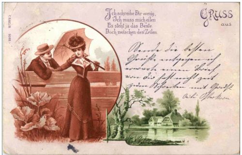 Gruss aus - Litho