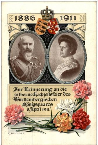 Zur Erinnerung an die Silberne Hochzeit des Württembergischen Königspaares 1911
