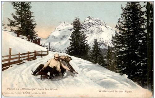 Bobfahren - Partie de Bobsleigh dans les Alpes