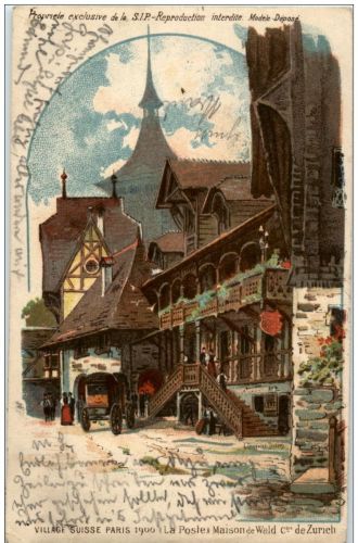 Exposition 1900 - Village Suisse - Litho