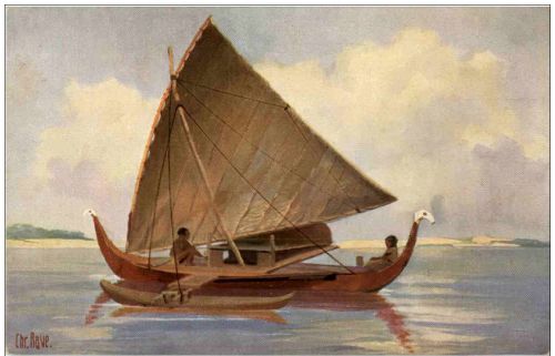 Fischerboot von der Insel Jap - Yap