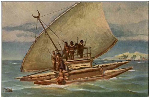 Chr. Rave - Kriegskanoe von der Insel Viti