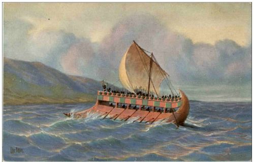 Chr. Rave - Kriegsschiff unter Senacherib