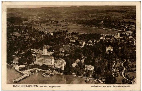 Bad Schachen aus der Vogelschau - Aufnahme aus dem Zeppelinluftschiff