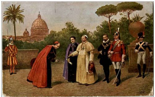 SS Pio XI e la sua Corte nei Giardini Vaticani