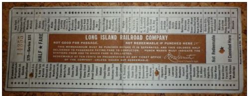 Long Island Railroad Company - Fahrkarte