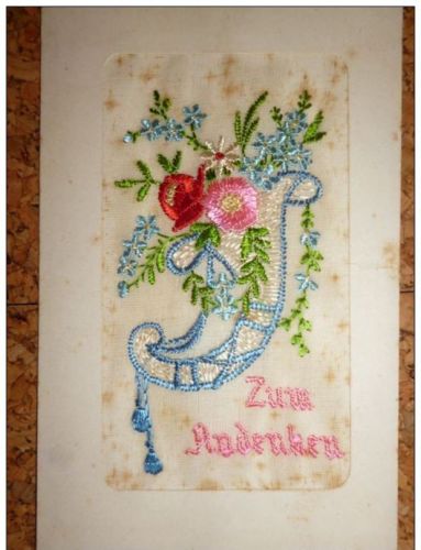 Bestickte Karte - Blumen