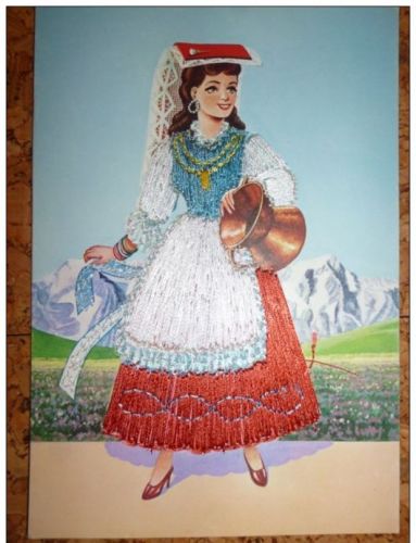 Abruzzo - costume Regionale - Bestickte Karte