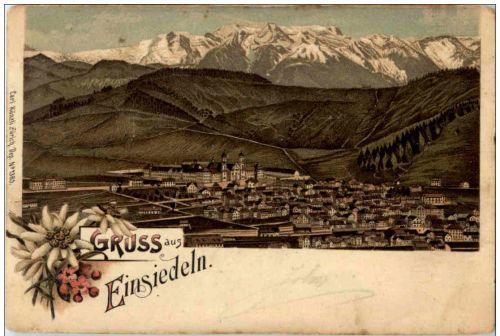 Gruss aus Einsiedeln - Litho