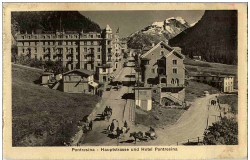 Pontresina - Hauptstrasse und Hotel