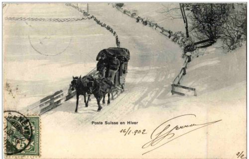 Poste Suisse en Hiver - Postkutsche