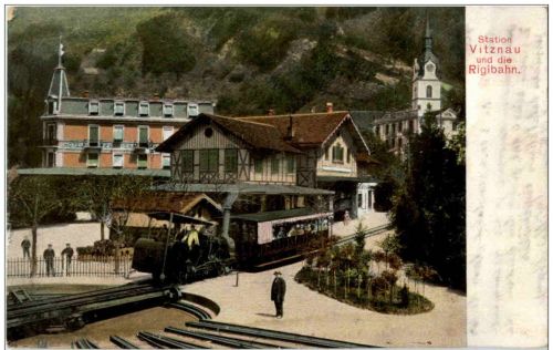 Station Vitznau und die Rigibahn