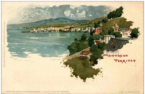 Montreux Territet - Litho F. Voellmy