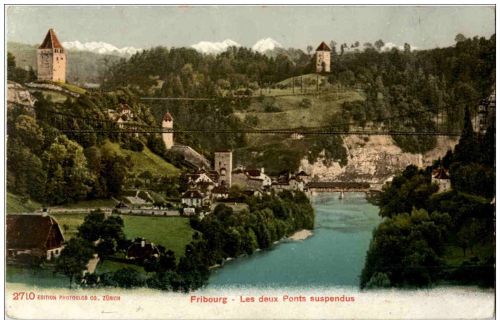 Fribourg - Les deux Ponts suspendus