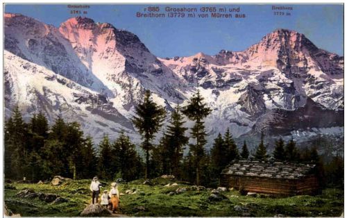 Grosshorn und Breithorn von Mürren aus