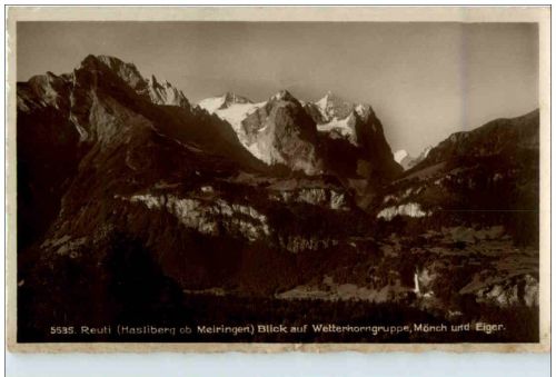Reuti Hasliberg ob Meiringen - Blick auf Wetterhorngruppe