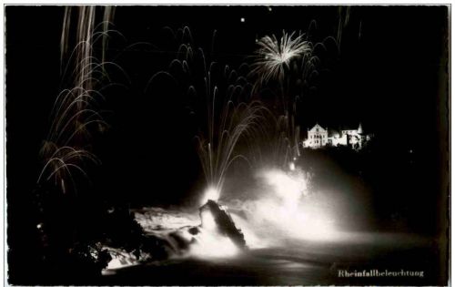 Schaffhausen - Rheinfall bei Nacht