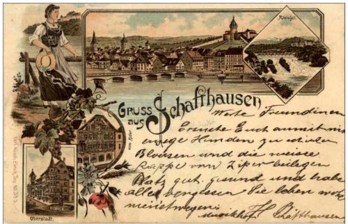 Gruss aus Schaffhausen - Litho