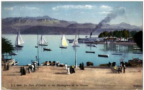 Le Port d Ouchy et les Montagnes de la Savoie