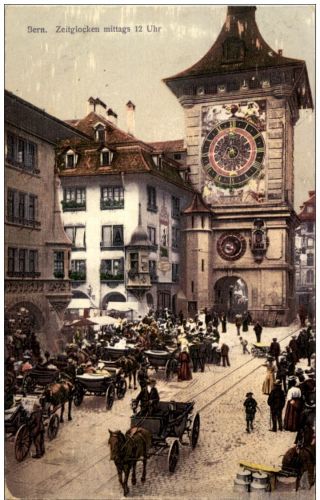Bern - Zeitglockenturm mittags um 12 Uhr