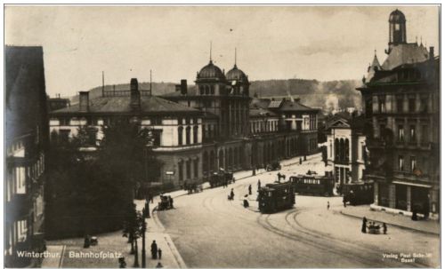Winterthur - Bahnhofplatz mit Tram