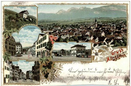 Gruss aus Altstätten - Litho
