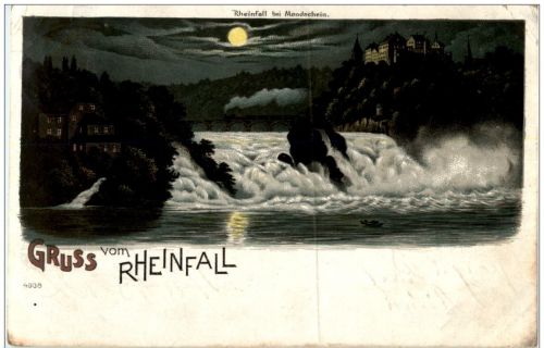 Gruss vom Rheinfall - Litho