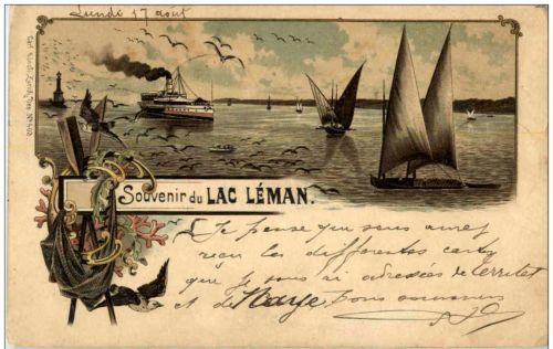 Souvenir du Lac Leman - Litho Carl Künzli