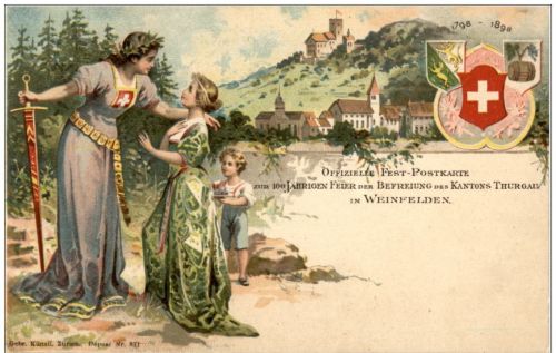Weinfelden - 100 jährige Feier der Befreiung des Kantons Thurgau - Litho