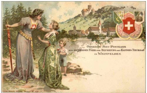 Weinfelden - 100 jährige Feier der Befreiung des Kantons Thurgau - Litho
