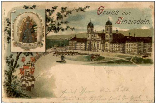 Gruss aus Einsiedeln - Litho