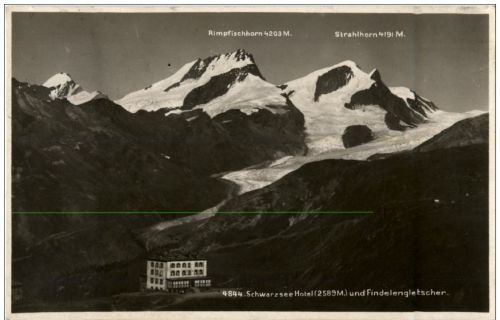Schwarzee Hotel und Findelengletscher