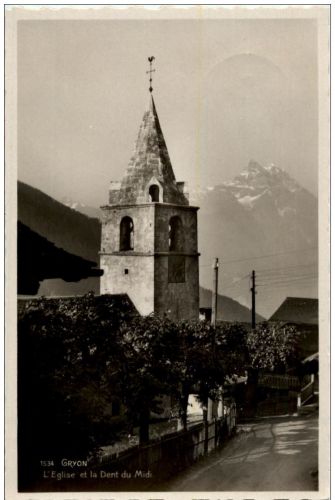 Gryon - L Eglise et la Dent du Midi