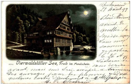 Treib im Mondschein - Litho
