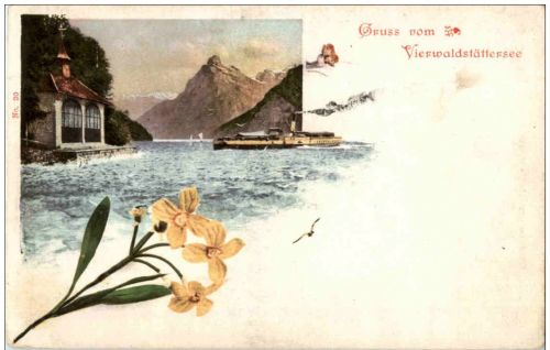 Gruss vom Vierwaldstättersee - Litho