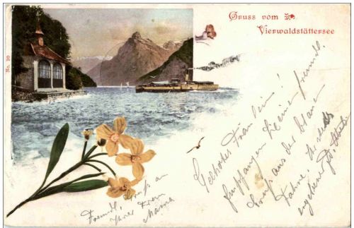 Gruss vom Vierwaldstättersee - Litho