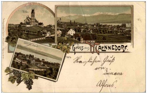 Gruss aus Maennedorf - Litho