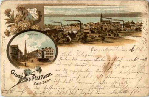 Gruss aus Pfäffikon - Litho