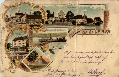 Gruss aus Nänikon Greifensee - Litho