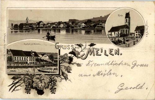 Gruss aus Meilen - Litho