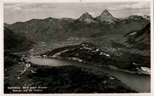 Seelisberg - Blick gegen Brunnen - Schwyz und die Mythen